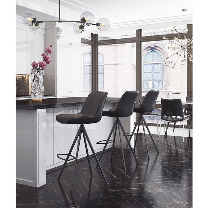 Zuo Modern Aki BarStool Set of 2, Black