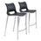 Zuo Modern Ace Counter Stool Set of 2, Black/Silver - 101391