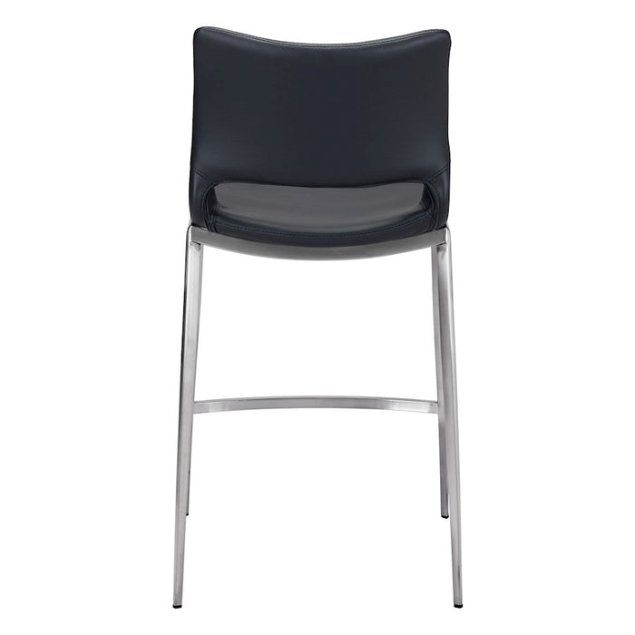 Zuo Modern Ace Counter Stool Set of 2, Black/Silver