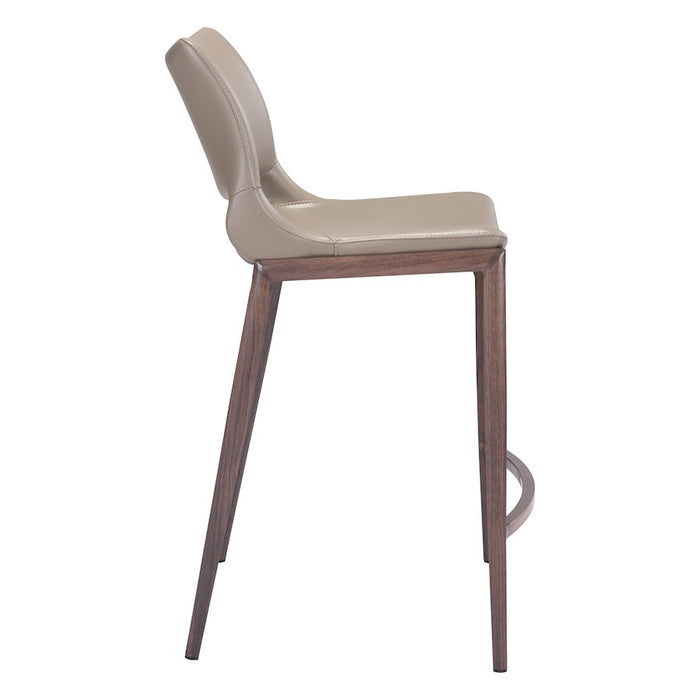 Zuo Modern Ace Counter Stool Set of 2, Brown/Walnut