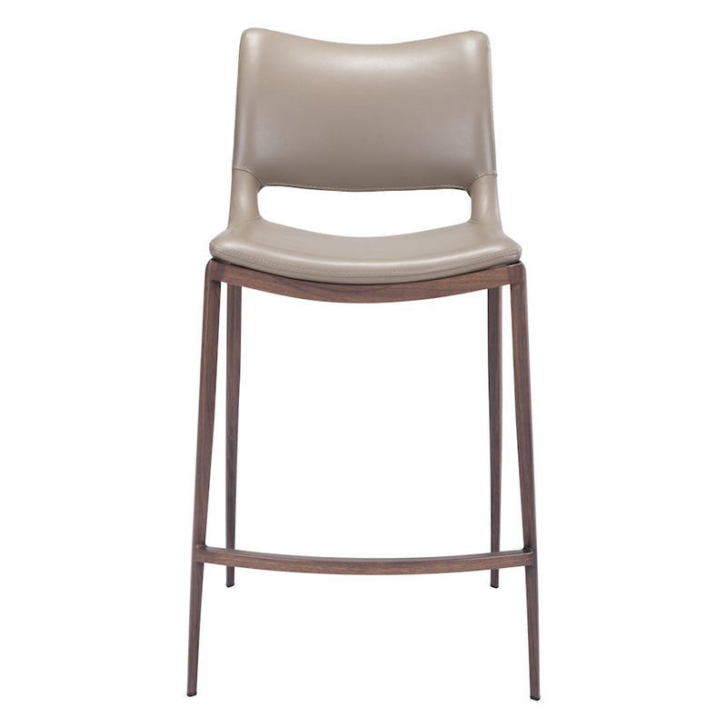 Zuo Modern Ace Counter Stool Set of 2, Brown/Walnut