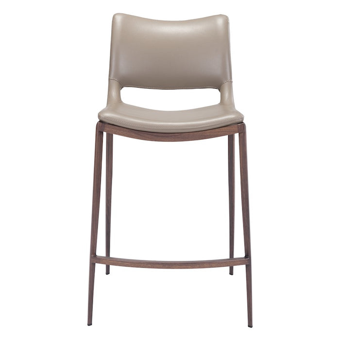 Zuo Modern Ace Counter Stool Set of 2, Brown/Walnut