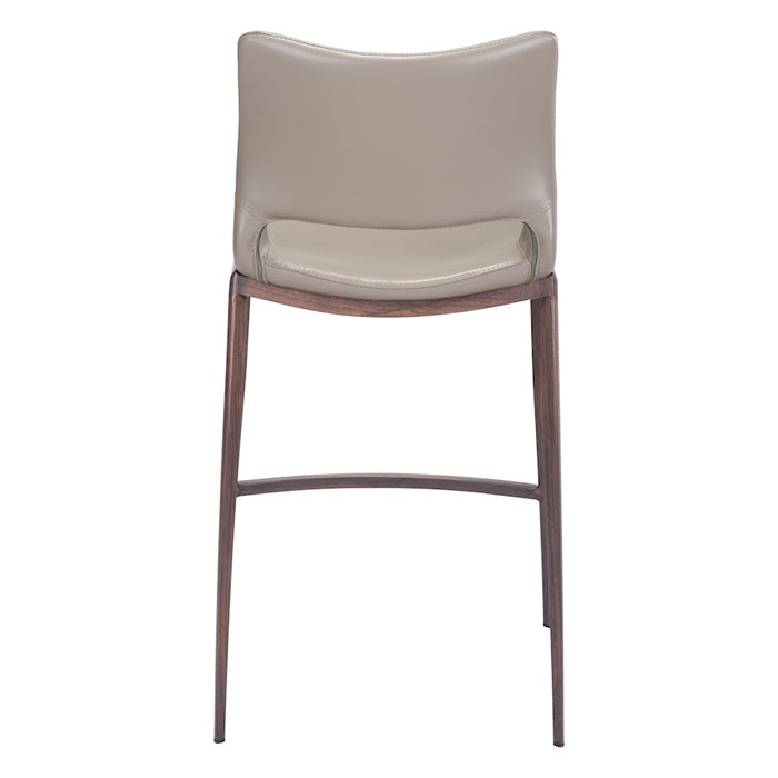 Zuo Modern Ace Counter Stool Set of 2, Brown/Walnut