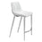 Zuo Modern Magnus Counter Stool Set of 2, White/Silver