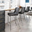 Zuo Modern Magnus Counter Stool Set of 2, Black/Silver