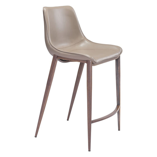 Zuo Modern Magnus Counter Stool Set of 2, Brown/Walnut
