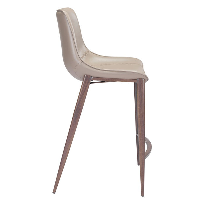 Zuo Modern Magnus Counter Stool Set of 2, Brown/Walnut