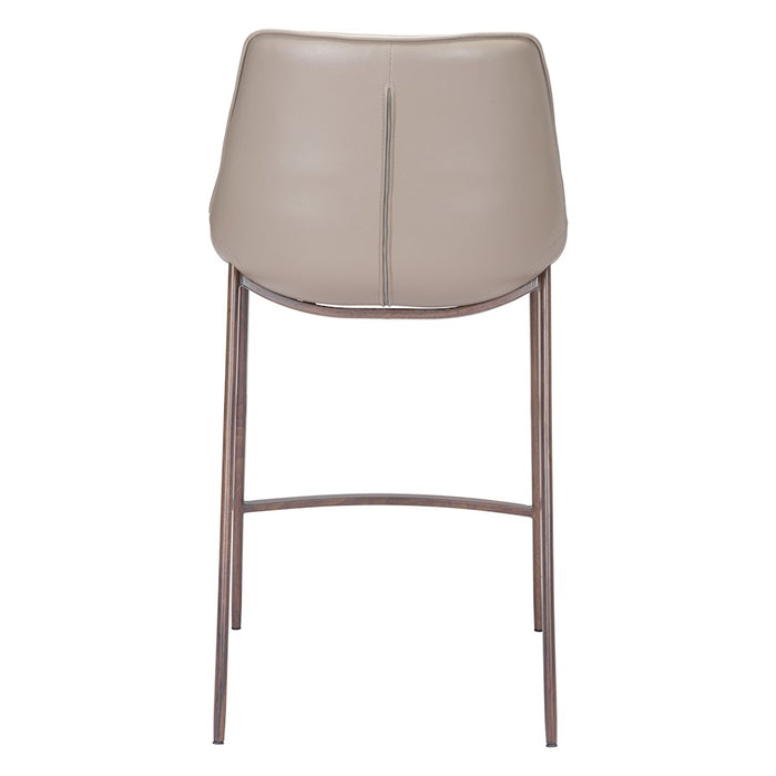 Zuo Modern Magnus Counter Stool Set of 2, Brown/Walnut