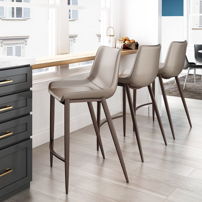 Zuo Modern Magnus Counter Stool Set of 2, Brown/Walnut
