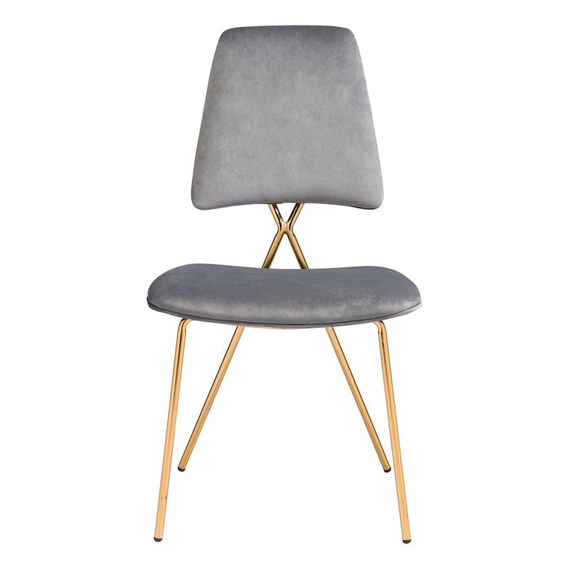 Zuo Modern Chloe Dining Chair Set of 2, Gray/Gold