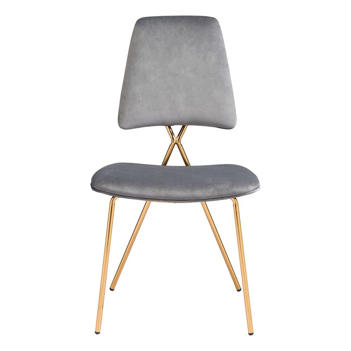 Zuo Modern Chloe Dining Chair Set of 2, Gray/Gold