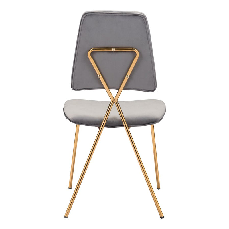 Zuo Modern Chloe Dining Chair Set of 2, Gray/Gold