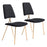 Zuo Modern Chloe Dining Chair Set of 2, Black/Gold - 101464