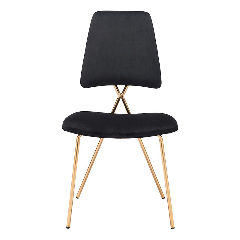 Zuo Modern Chloe Dining Chair Set of 2, Black/Gold