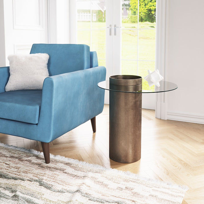 Zuo Modern Emi End Table, Antique Bronze