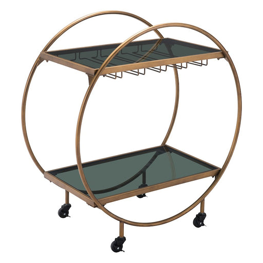 Zuo Modern Arc Bar Cart, Brass/Black