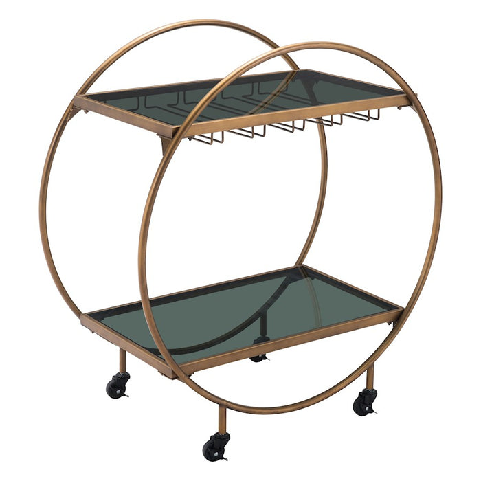 Zuo Modern Arc Bar Cart, Brass/Black
