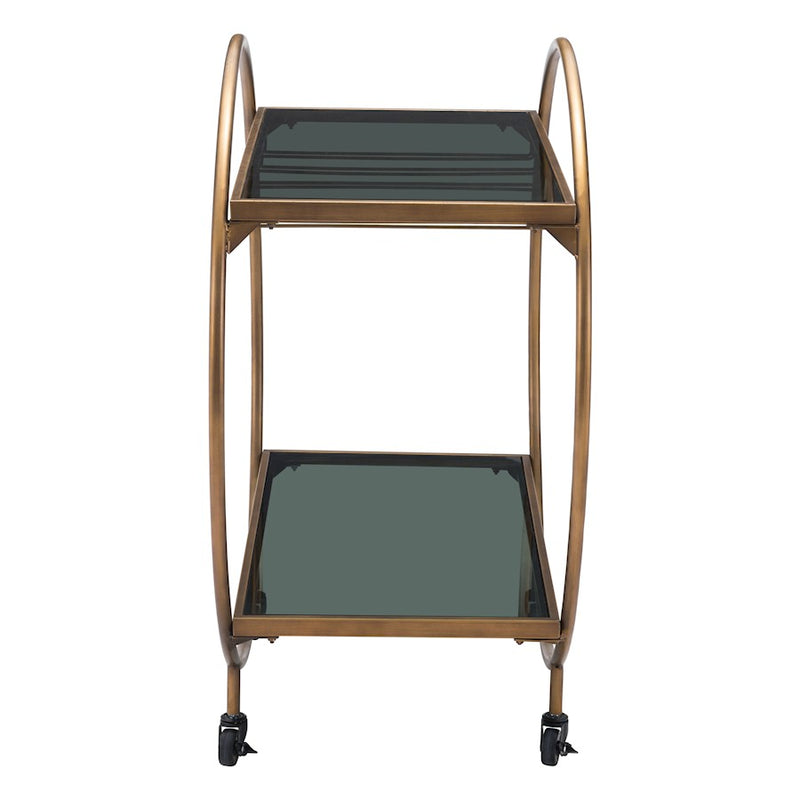 Zuo Modern Arc Bar Cart, Brass/Black