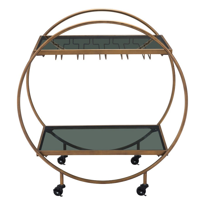 Zuo Modern Arc Bar Cart, Brass/Black