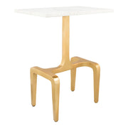 Zuo Modern Clement Side Table, White/Gold - 101512