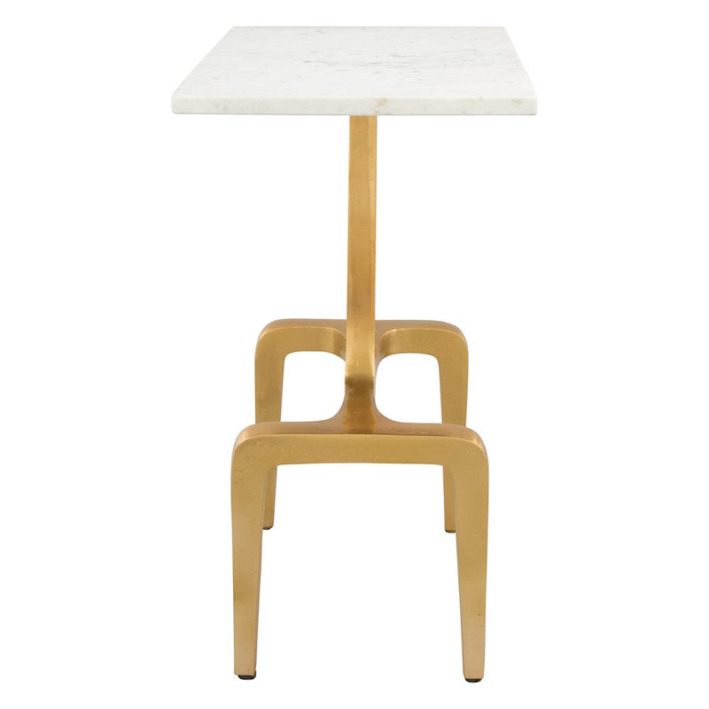 Zuo Modern Clement Side Table, White/Gold