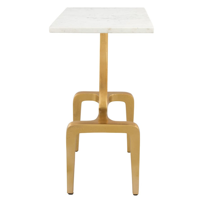 Zuo Modern Clement Side Table, White/Gold
