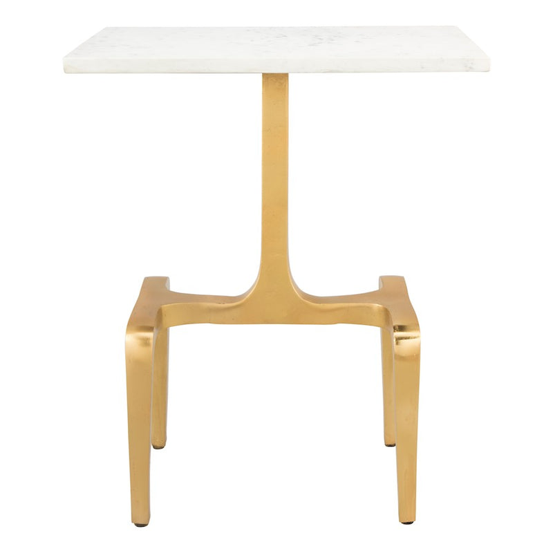 Zuo Modern Clement Side Table, White/Gold