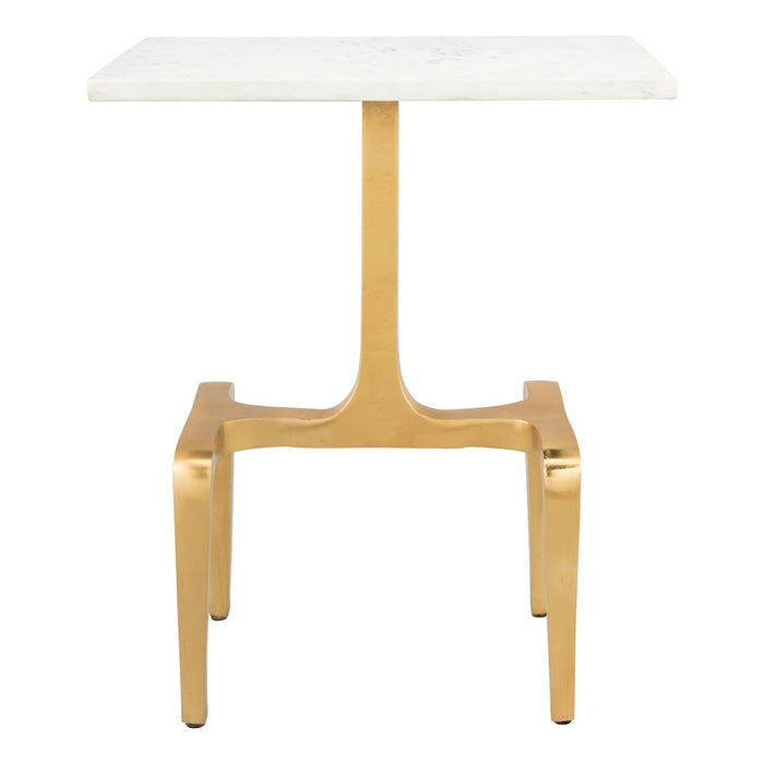 Zuo Modern Clement Side Table, White/Gold