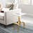 Zuo Modern Clement Side Table, White/Gold