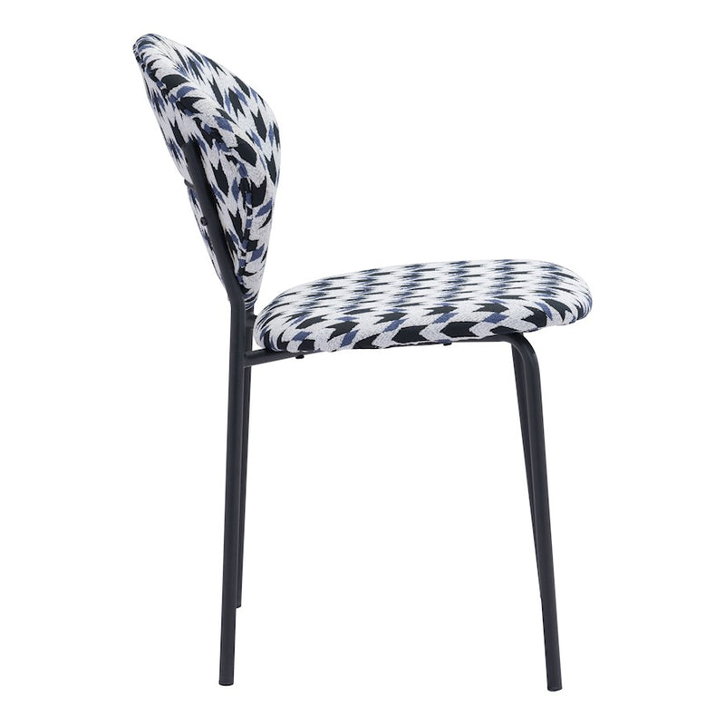 Zuo Modern Clyde Dining Chair Set of 2, Geometric Print/Black