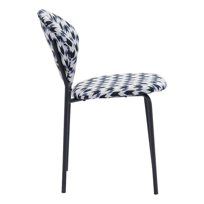 Zuo Modern Clyde Dining Chair Set of 2, Geometric Print/Black