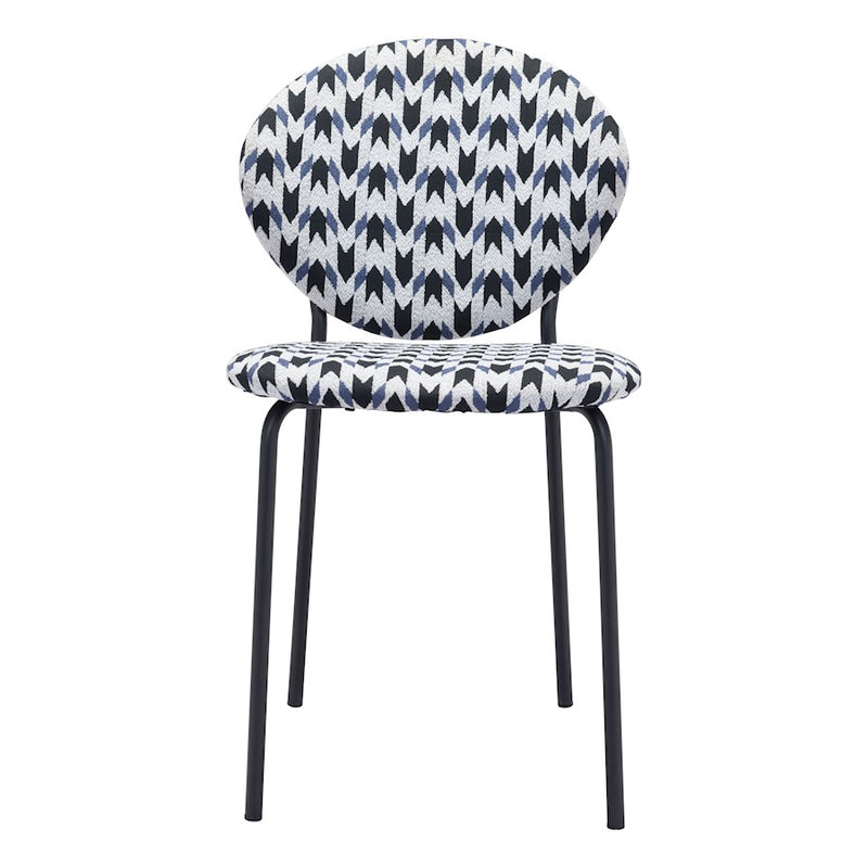 Zuo Modern Clyde Dining Chair Set of 2, Geometric Print/Black