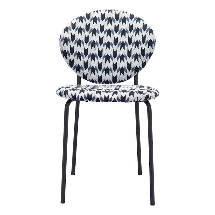 Zuo Modern Clyde Dining Chair Set of 2, Geometric Print/Black