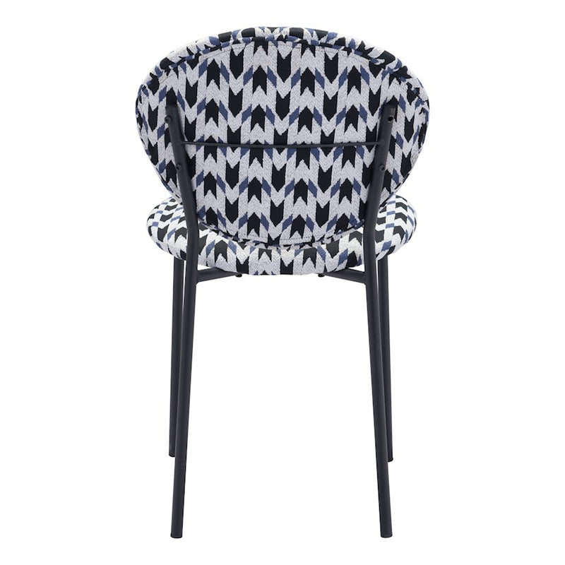 Zuo Modern Clyde Dining Chair Set of 2, Geometric Print/Black