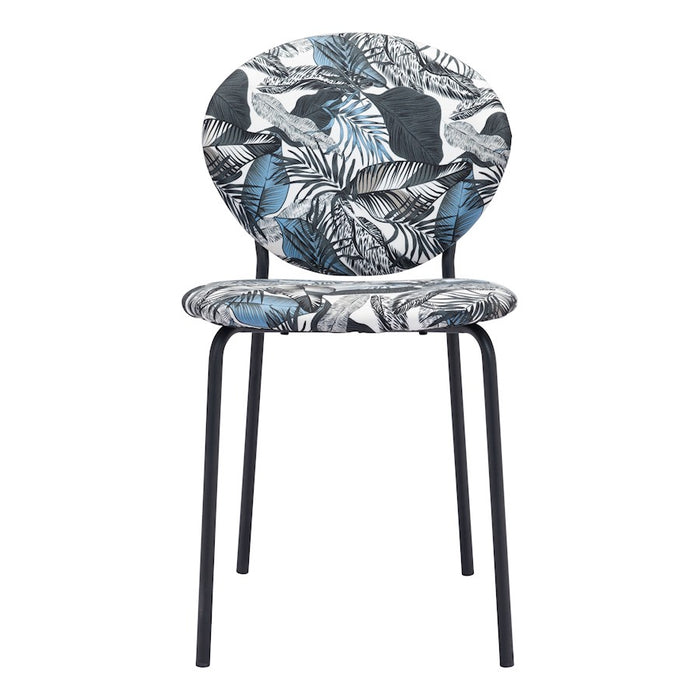 Zuo Modern Clyde Dining Chair Set of 2, Leaf Print/Black