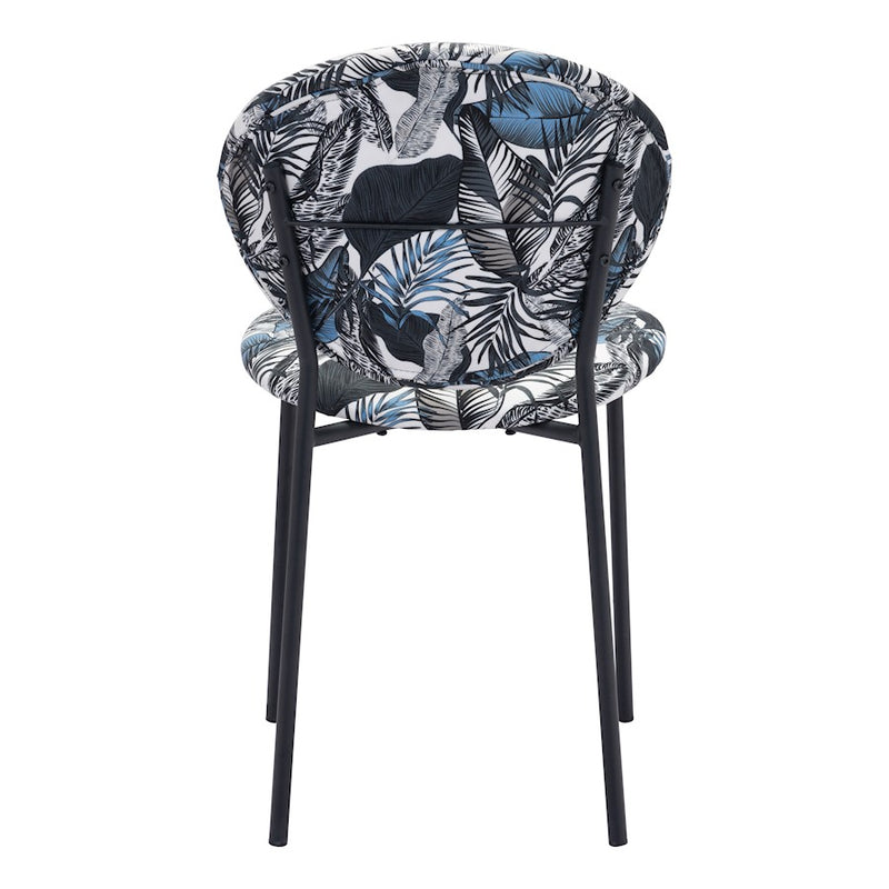 Zuo Modern Clyde Dining Chair Set of 2, Leaf Print/Black