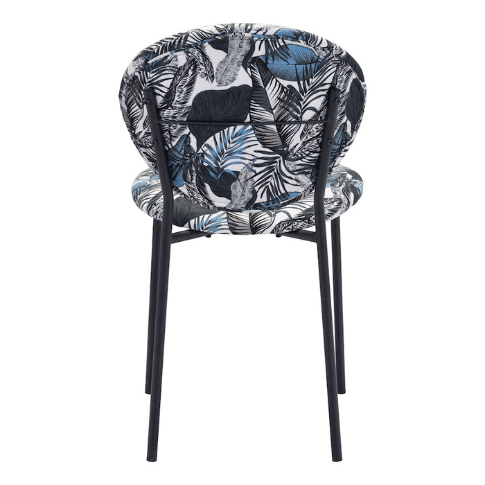 Zuo Modern Clyde Dining Chair Set of 2, Leaf Print/Black