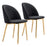 Zuo Modern Cozy Dining Chair Set of 2, Black/Gold - 101556