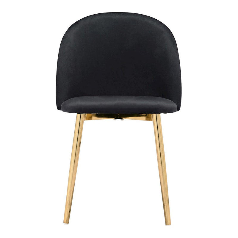 Zuo Modern Cozy Dining Chair Set of 2, Black/Gold