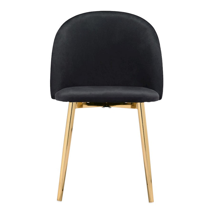 Zuo Modern Cozy Dining Chair Set of 2, Black/Gold