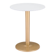 Zuo Modern Alto Bistro Table, White/Gold - 101570