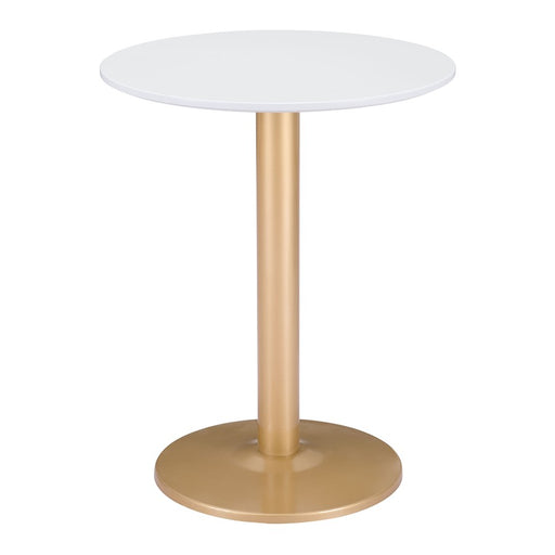 Zuo Modern Alto Bistro Table, White/Gold