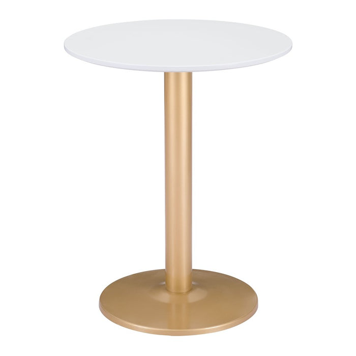 Zuo Modern Alto Bistro Table, White/Gold