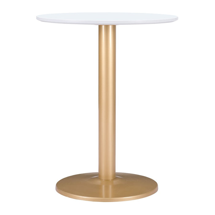 Zuo Modern Alto Bistro Table, White/Gold