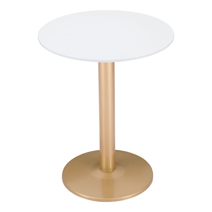Zuo Modern Alto Bistro Table, White/Gold