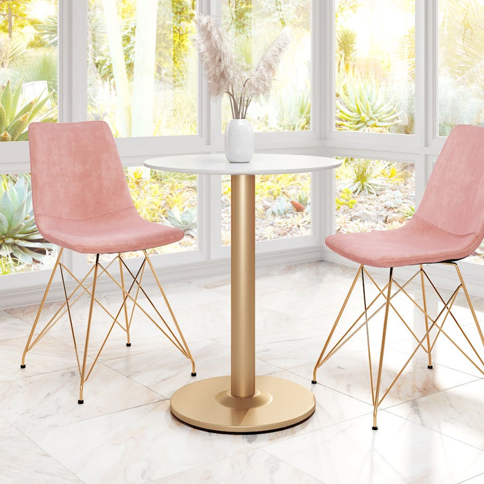 Zuo Modern Alto Bistro Table, White/Gold