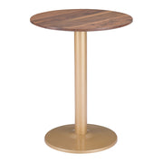 Zuo Modern Alto Bistro Table, Brown/Gold - 101571