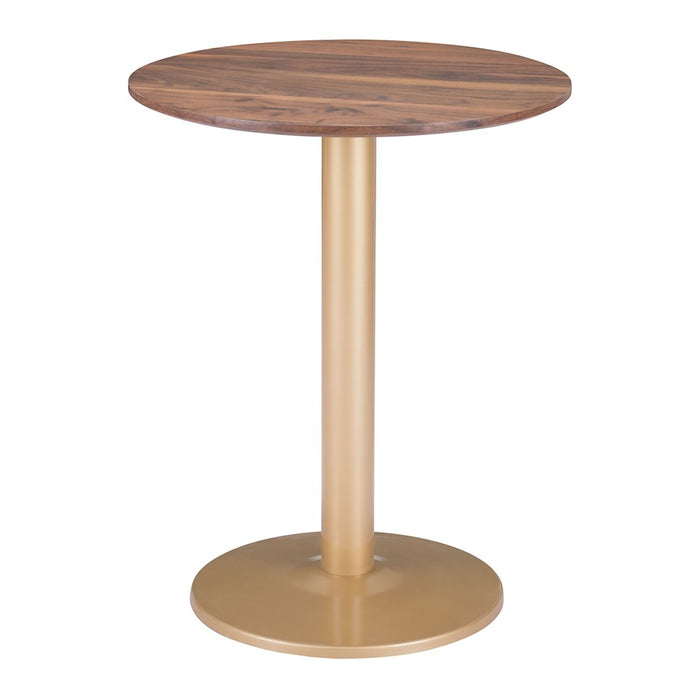 Zuo Modern Alto Bistro Table, Brown/Gold