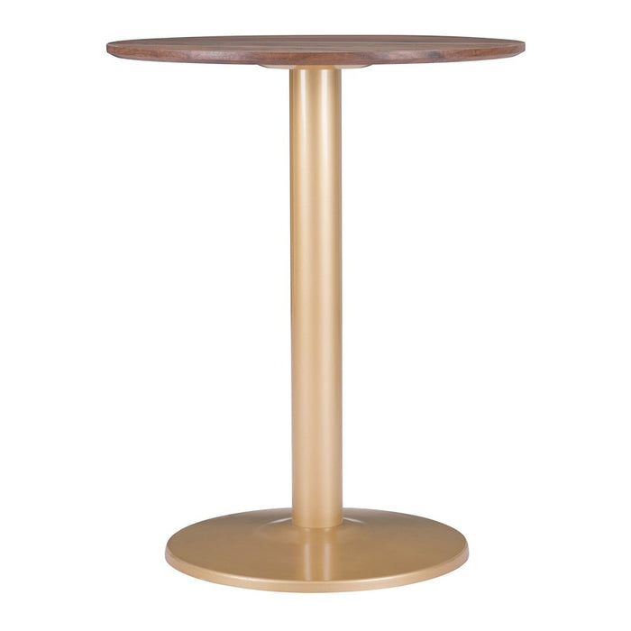 Zuo Modern Alto Bistro Table, Brown/Gold