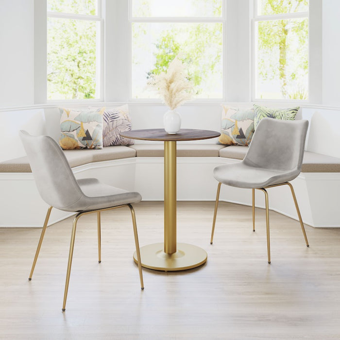 Zuo Modern Alto Bistro Table, Brown/Gold